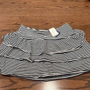 Hollister Black and White Striped Mini Skirt